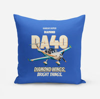 Thumbnail for Diamond DA40 - Diamond wings. Bright things. design on blue pillow
