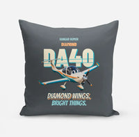 Thumbnail for Diamond DA40 - Diamond wings. Bright things. design on gray pillow