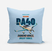 Thumbnail for Diamond DA40 - Diamond wings. Bright things. design on light blue pillow
