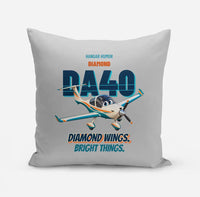 Thumbnail for Diamond DA40 - Diamond wings. Bright things. design on light gray pillow