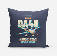 Thumbnail for Diamond DA40 - Diamond wings. Bright things. design on navy blue pillow
