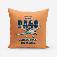 Thumbnail for Diamond DA40 - Diamond wings. Bright things. design on orange pillow