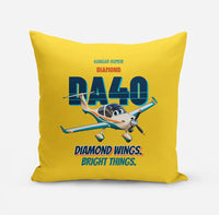 Thumbnail for Diamond DA40 - Diamond wings. Bright things. design on yellow pillow