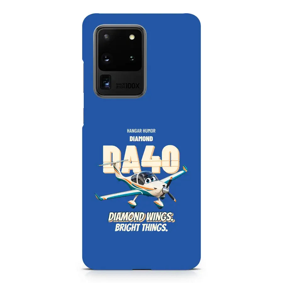 Diamond DA40 - Diamond wings. Bright things. design on blue samsung case