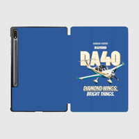 Thumbnail for Diamond DA40 - Diamond wings. Bright things. design on blue samsung tablet tablet case