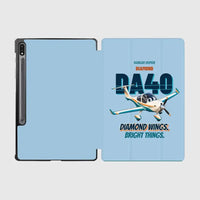 Thumbnail for Diamond DA40 - Diamond wings. Bright things. design on light blue samsung tablet tablet case