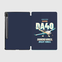 Thumbnail for Diamond DA40 - Diamond wings. Bright things. design on navy blue samsung tablet tablet case