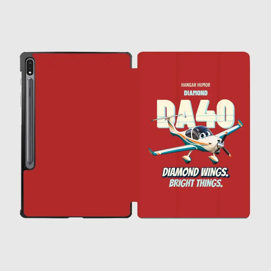 Diamond DA40 - Diamond wings. Bright things. design on red samsung tablet tablet case