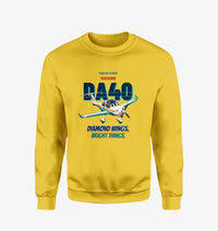 Thumbnail for Diamond DA40 - Diamond wings. Bright things. design on yellow sweatshirt