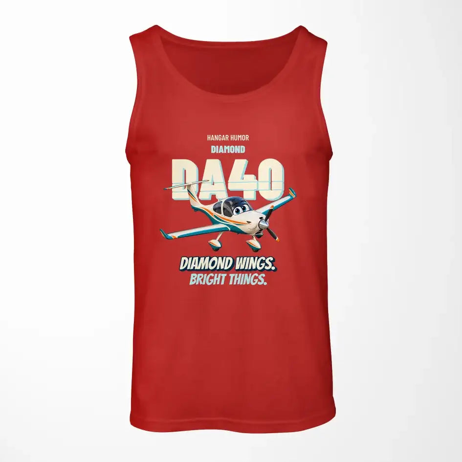Diamond DA40 - Diamond wings. Bright things. design on red tank top