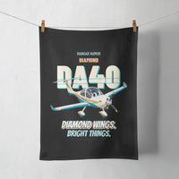 Thumbnail for Diamond DA40 - Diamond wings. Bright things. design on black towel