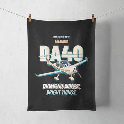 Diamond DA40 - Diamond wings. Bright things. design on black towel