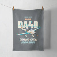 Thumbnail for Diamond DA40 - Diamond wings. Bright things. design on gray towel
