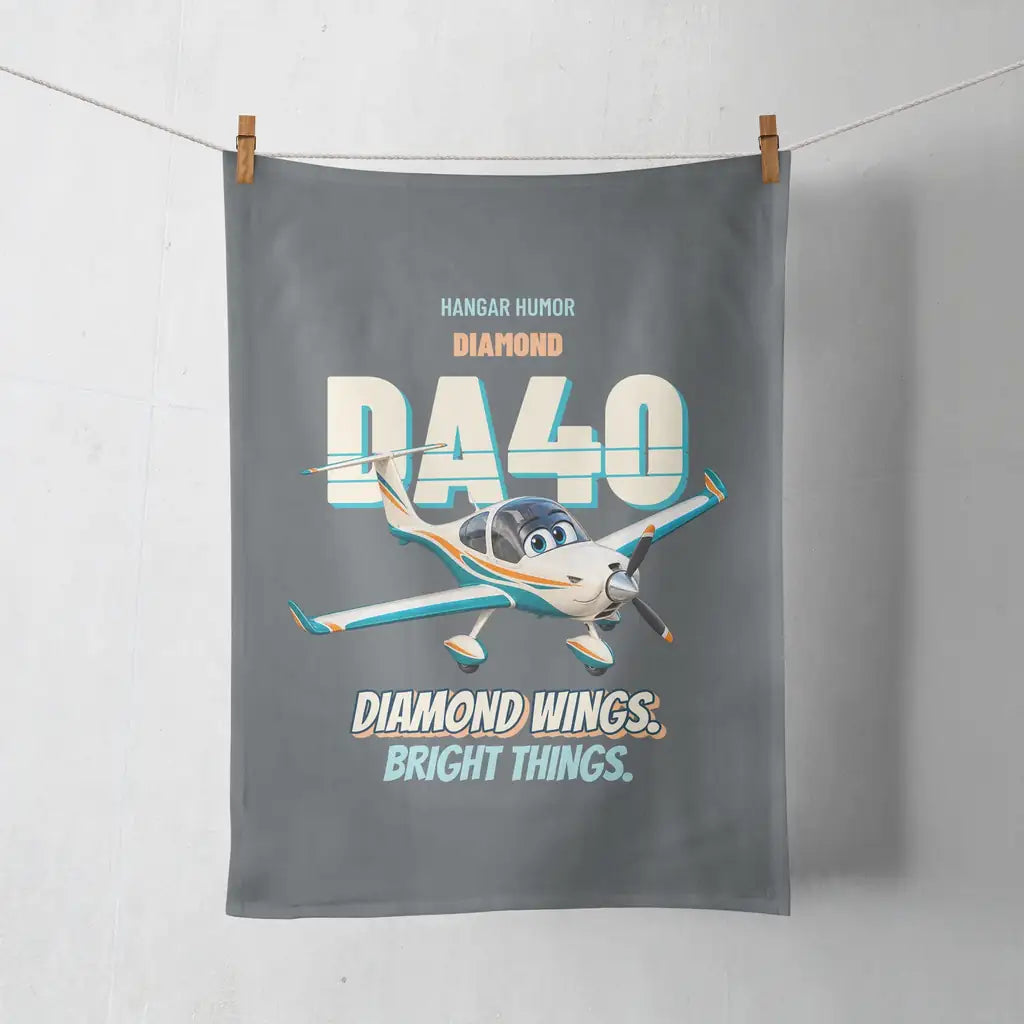 Diamond DA40 - Diamond wings. Bright things. design on gray towel