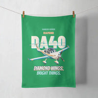 Thumbnail for Diamond DA40 - Diamond wings. Bright things. design on green towel