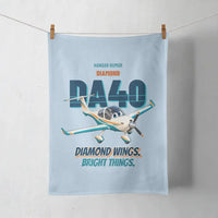Thumbnail for Diamond DA40 - Diamond wings. Bright things. design on light blue towel