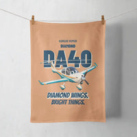 Thumbnail for Diamond DA40 - Diamond wings. Bright things. design on orange towel