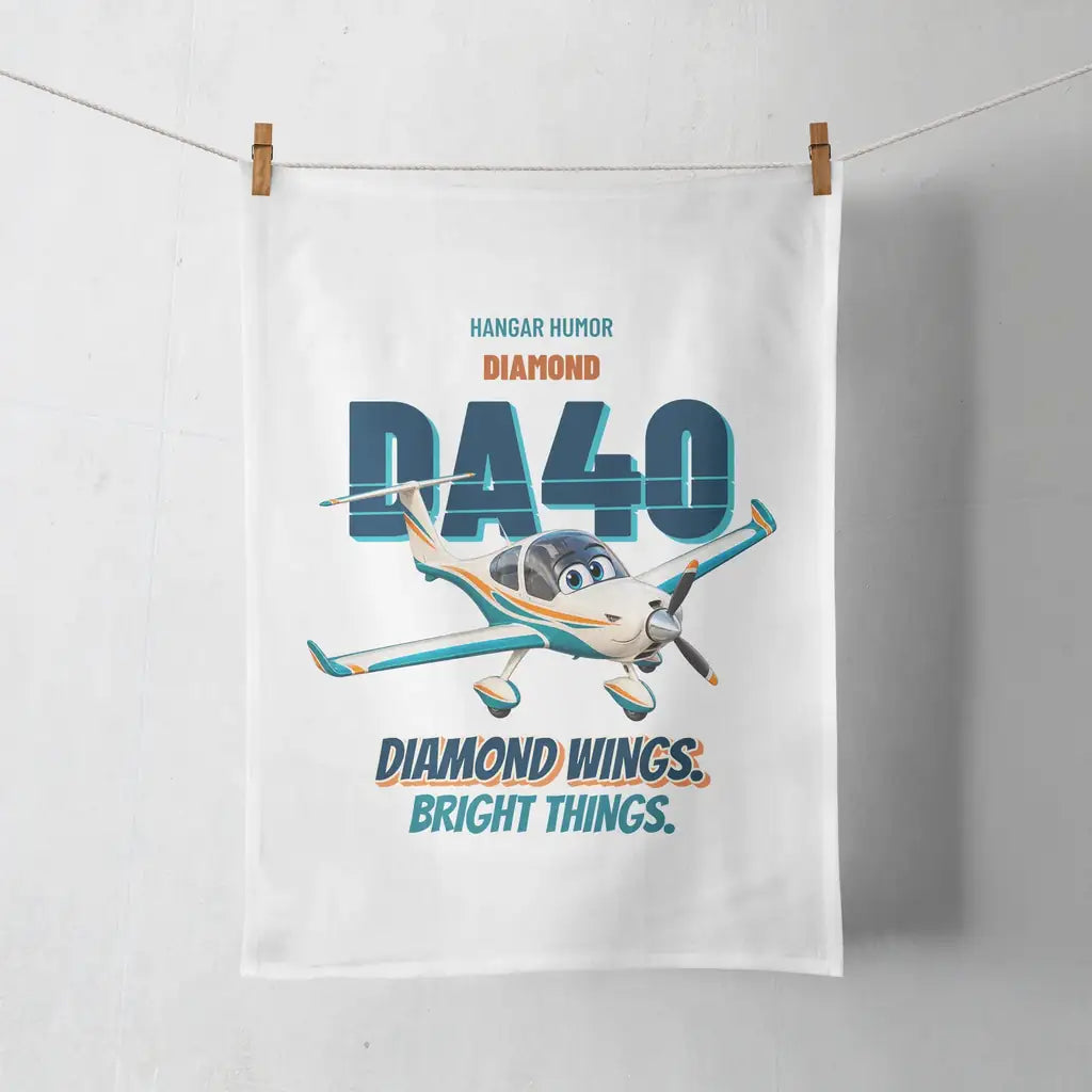 Diamond DA40 - Diamond wings. Bright things. design on white towel