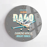 Thumbnail for Diamond DA40 - Diamond wings. Bright things. design on gray no frame wall clock