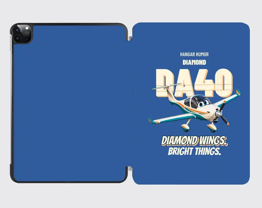 Diamond DA40 - Diamond wings. Bright things. design on blue ipad tablet case