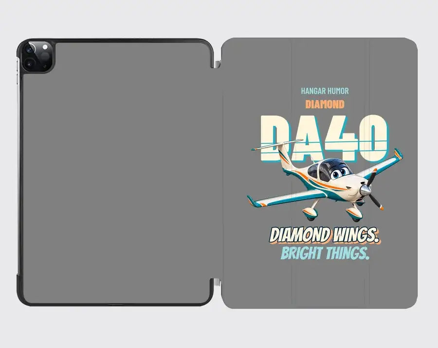Diamond DA40 - Diamond wings. Bright things. design on gray ipad tablet case