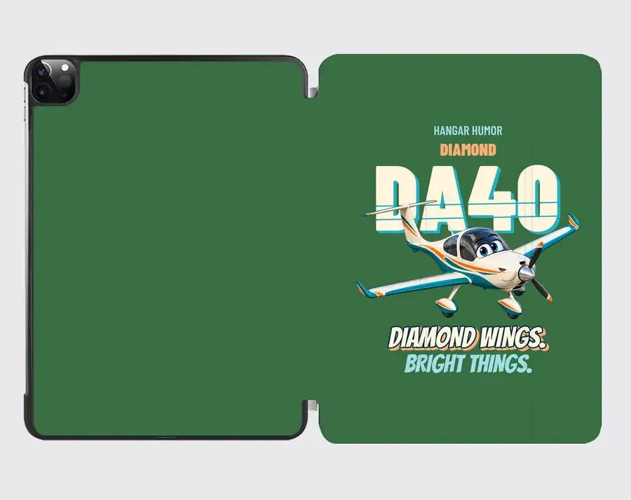 Diamond DA40 - Diamond wings. Bright things. design on green ipad tablet case