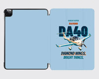 Thumbnail for Diamond DA40 - Diamond wings. Bright things. design on light blue ipad tablet case
