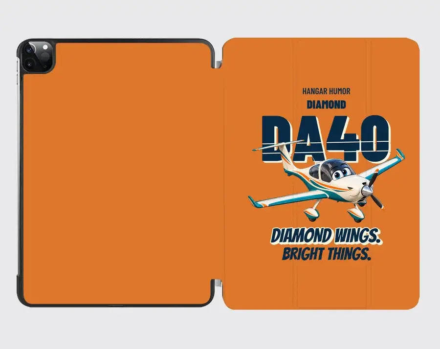Diamond DA40 - Diamond wings. Bright things. design on orange ipad tablet case