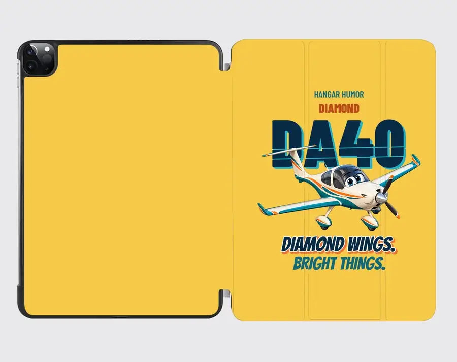 Diamond DA40 - Diamond wings. Bright things. design on yellow ipad tablet case