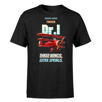 Thumbnail for Fokker Dr.I - Three wings. Extra springs. - Premium T-Shirt design on black premium t shirt