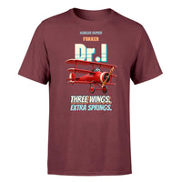 Thumbnail for Fokker Dr.I - Three wings. Extra springs. - Premium T-Shirt design on darkred premium t shirt