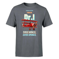 Thumbnail for Fokker Dr.I - Three wings. Extra springs. - Premium T-Shirt design on gray premium t shirt