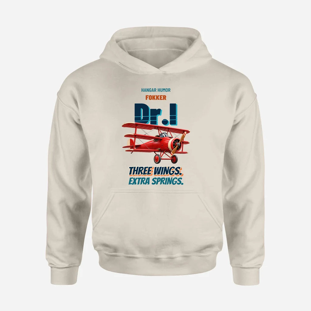 Fokker Dr.I - Three wings. Extra springs. design on khaki hoodie single side