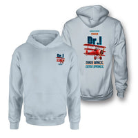 Thumbnail for Fokker Dr.I - Three wings. Extra springs. - Double-Side Hoodie design on light blue double side hoodie