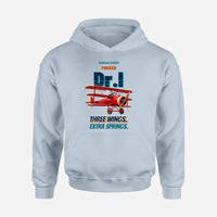 Thumbnail for Fokker Dr.I - Three wings. Extra springs. design on light blue hoodie single side
