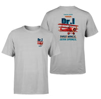Thumbnail for Fokker Dr.I - Three wings. Extra springs. - Double-Side T-Shirt design on lightgray double side t shirt