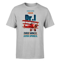 Thumbnail for Fokker Dr.I - Three wings. Extra springs. - Premium T-Shirt design on lightgray premium t shirt
