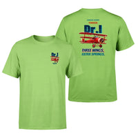 Thumbnail for Fokker Dr.I - Three wings. Extra springs. - Double-Side T-Shirt design on lightgreen double side t shirt