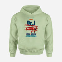 Thumbnail for Fokker Dr.I - Three wings. Extra springs. design on light green hoodie single side