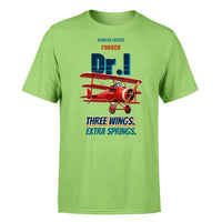 Thumbnail for Fokker Dr.I - Three wings. Extra springs. - Premium T-Shirt design on lightgreen premium t shirt