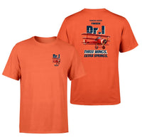 Thumbnail for Fokker Dr.I - Three wings. Extra springs. - Double-Side T-Shirt design on orange double side t shirt