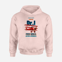 Thumbnail for Fokker Dr.I - Three wings. Extra springs. design on pink hoodie single side