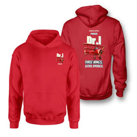 Thumbnail for Fokker Dr.I - Three wings. Extra springs. - Double-Side Hoodie design on red double side hoodie