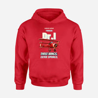 Thumbnail for Fokker Dr.I - Three wings. Extra springs. design on red hoodie single side