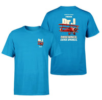 Thumbnail for Fokker Dr.I - Three wings. Extra springs. - Double-Side T-Shirt design on turquoise double side t shirt