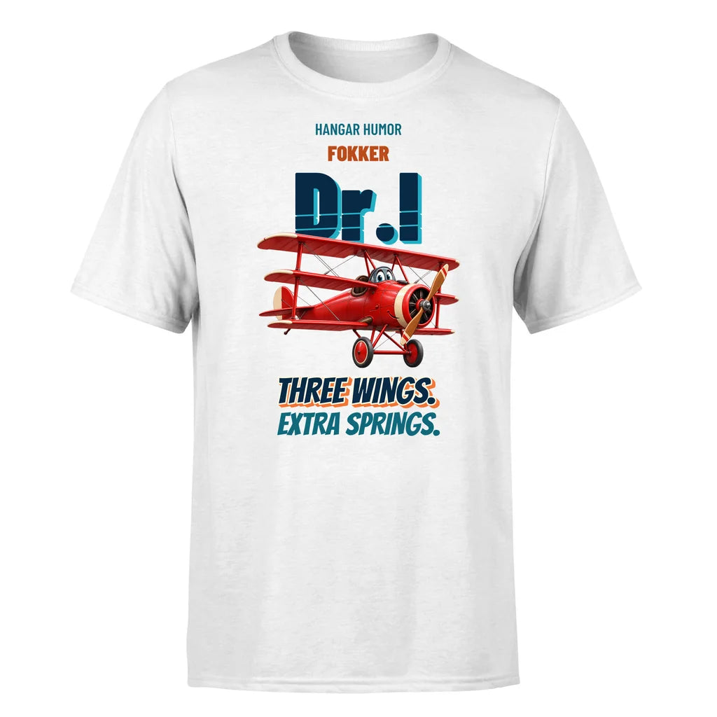 Fokker Dr.I - Three wings. Extra springs. - Premium T-Shirt design on white premium t shirt