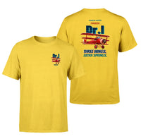Thumbnail for Fokker Dr.I - Three wings. Extra springs. - Double-Side T-Shirt design on yellow double side t shirt