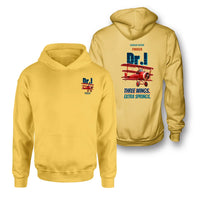 Thumbnail for Fokker Dr.I - Three wings. Extra springs. - Double-Side Hoodie design on yellow double side hoodie