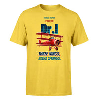 Thumbnail for Fokker Dr.I - Three wings. Extra springs. - Premium T-Shirt design on yellow premium t shirt