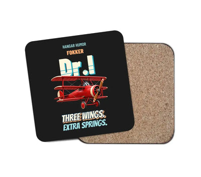Fokker Dr.I - Three wings. Extra springs. design on black 1 piece coaster
